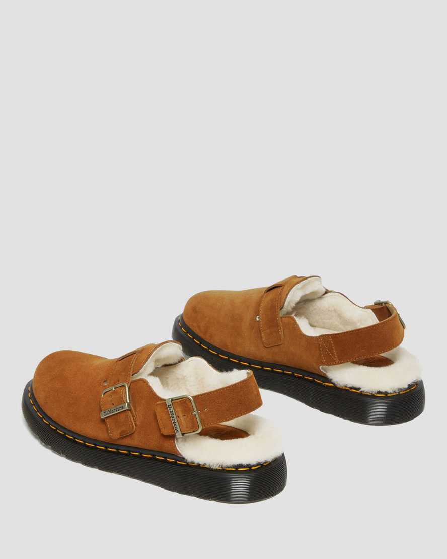 Sandalias Dr Martens Jorge Made in England Shearling Slingback Mule Hombre Marrones  España |  84709-WLHK