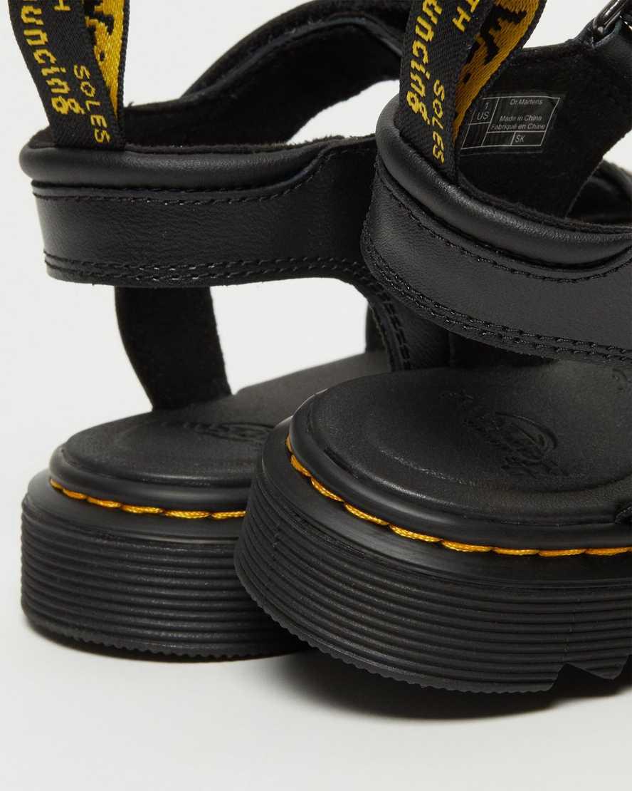 Sandalias Dr Martens Junior Klaire Leather Strap Niños Negras  España |  12589-ULCQ