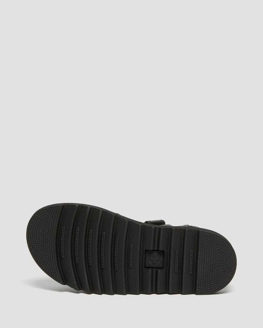 Sandalias Dr Martens Junior Klaire Leather Strap Niños Negras  España |  12589-ULCQ