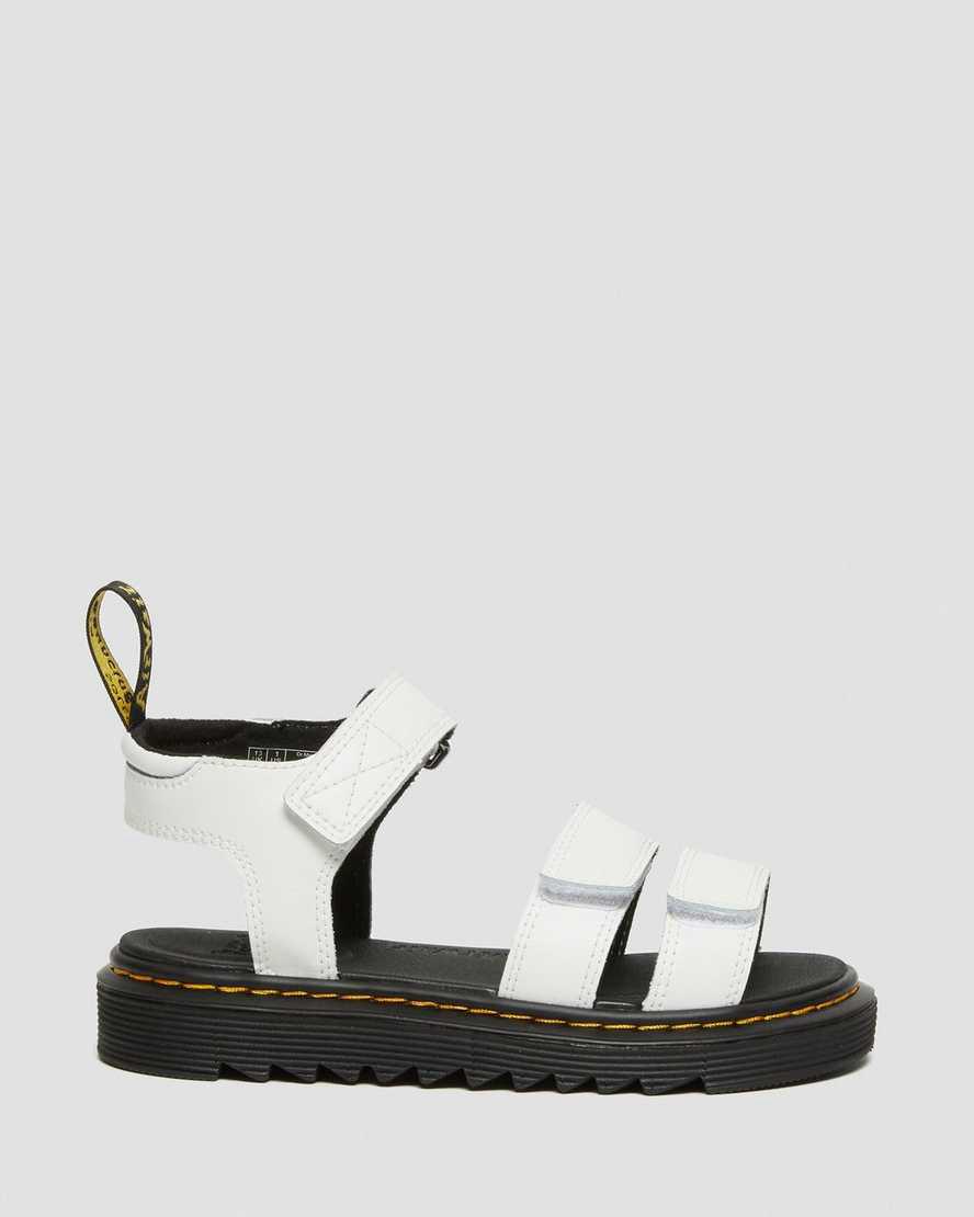 Sandalias Dr Martens Junior Klaire Leather Strap Niños Blancas  España |  82017-UELK