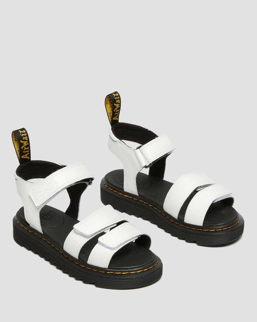 Sandalias Dr Martens Junior Klaire Leather Strap Niños Blancas  España |  82017-UELK