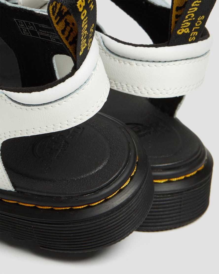 Sandalias Dr Martens Junior Klaire Leather Strap Niños Blancas  España |  82017-UELK