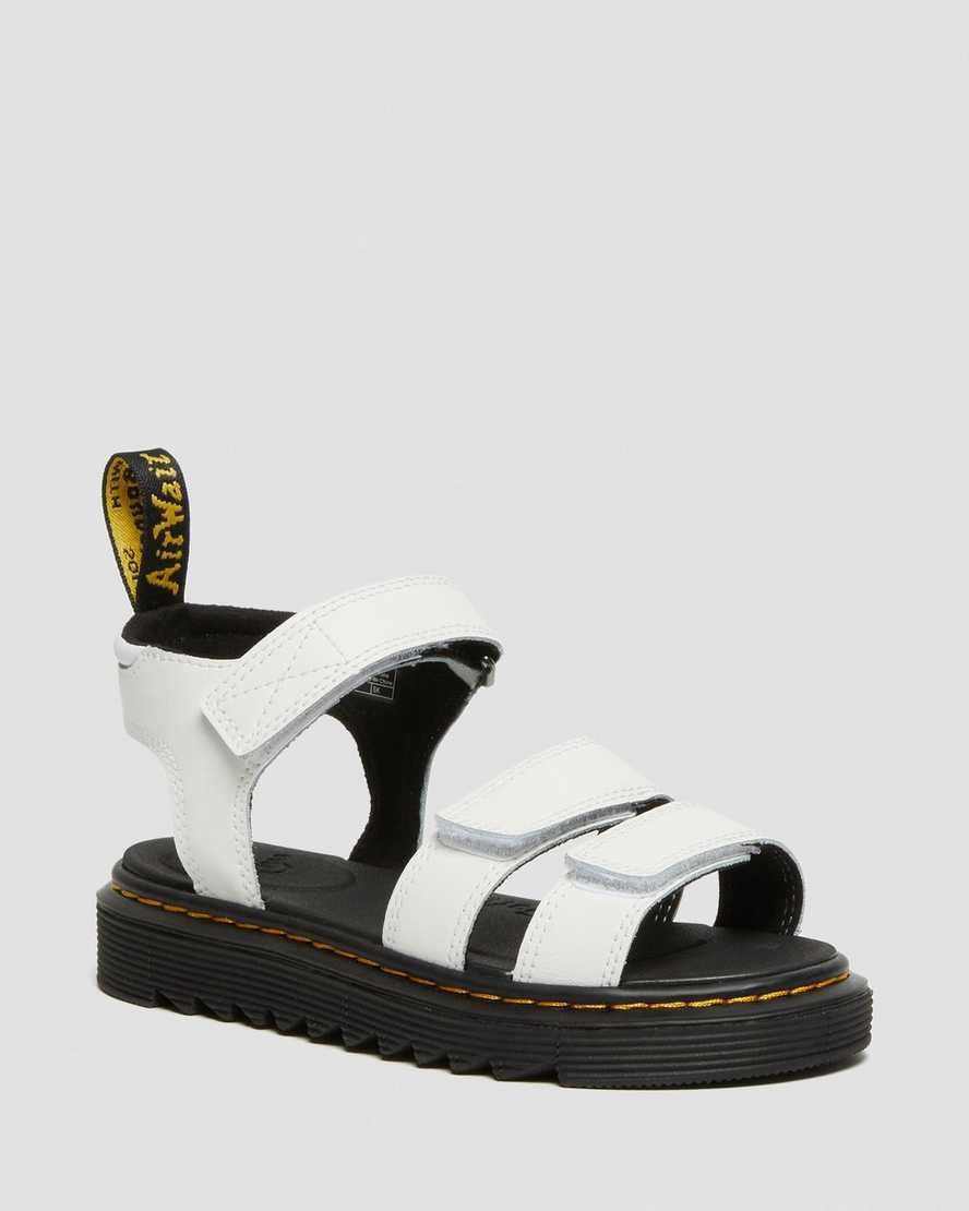 Sandalias Dr Martens Junior Klaire Leather Strap Niños Blancas  España |  82017-UELK