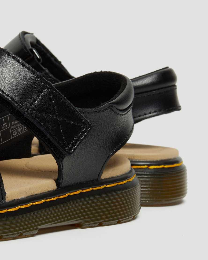 Sandalias Dr Martens Junior Moby II Leather Velcro Niños Negras  España |  37682-JCOV