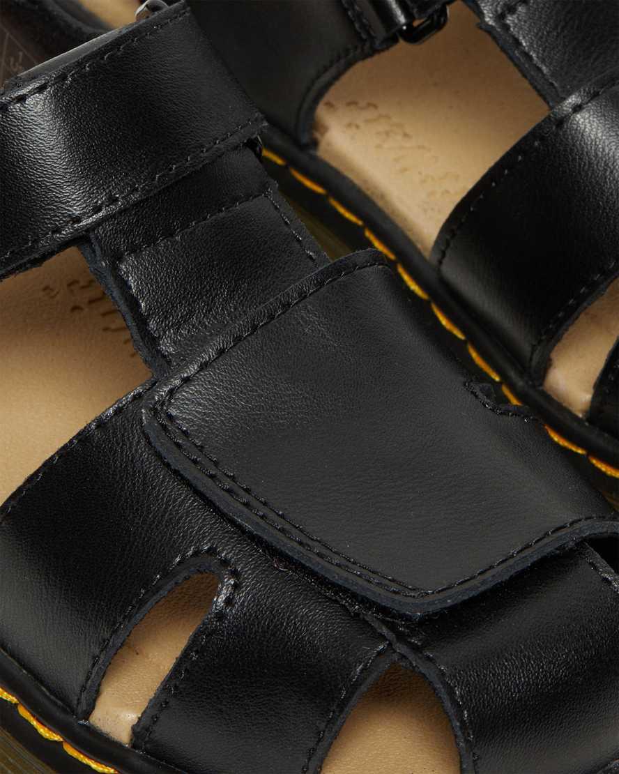Sandalias Dr Martens Junior Moby II Leather Velcro Niños Negras  España |  37682-JCOV