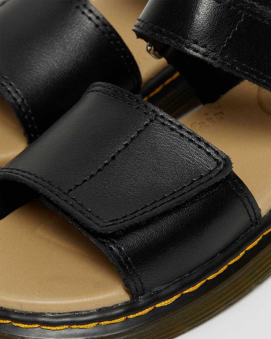 Sandalias Dr Martens Junior Romi Leather Velcro Niños Negras  España |  04793-SYTF