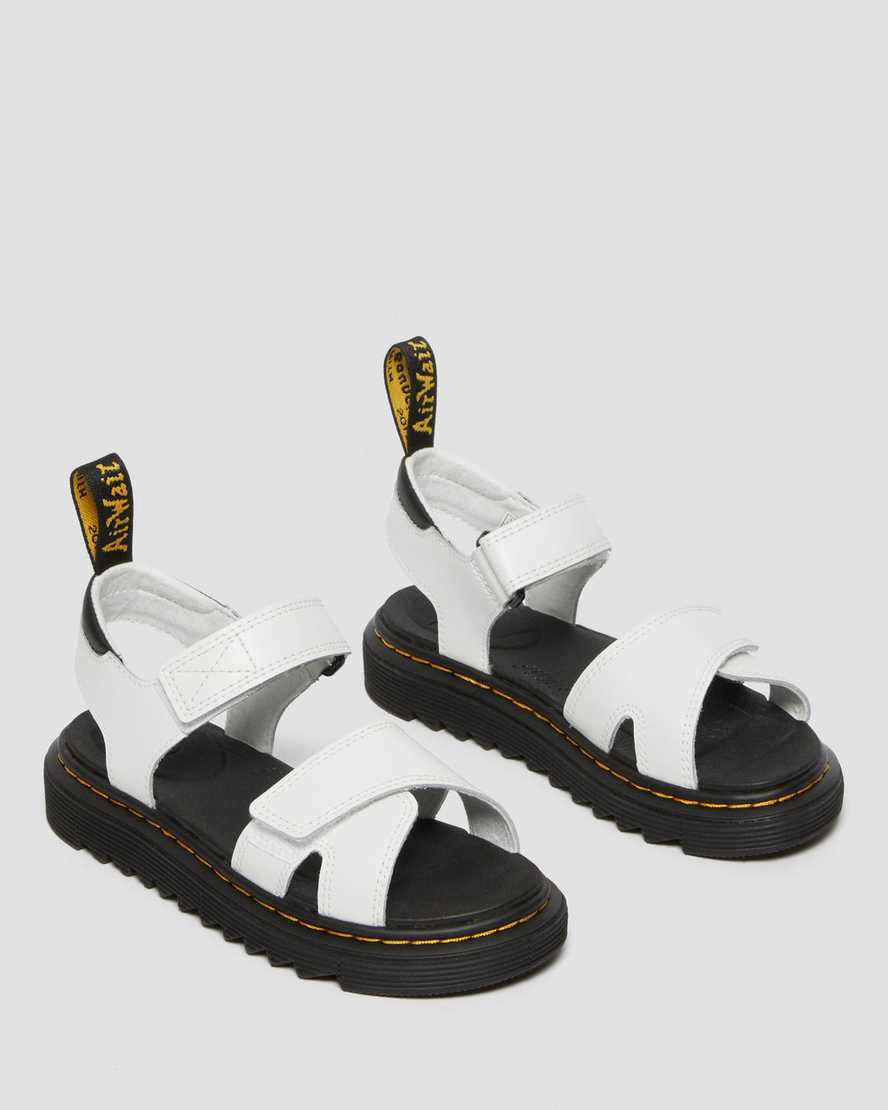 Sandalias Dr Martens Junior Vossie Leather Niños Blancas  España |  06791-KFAL
