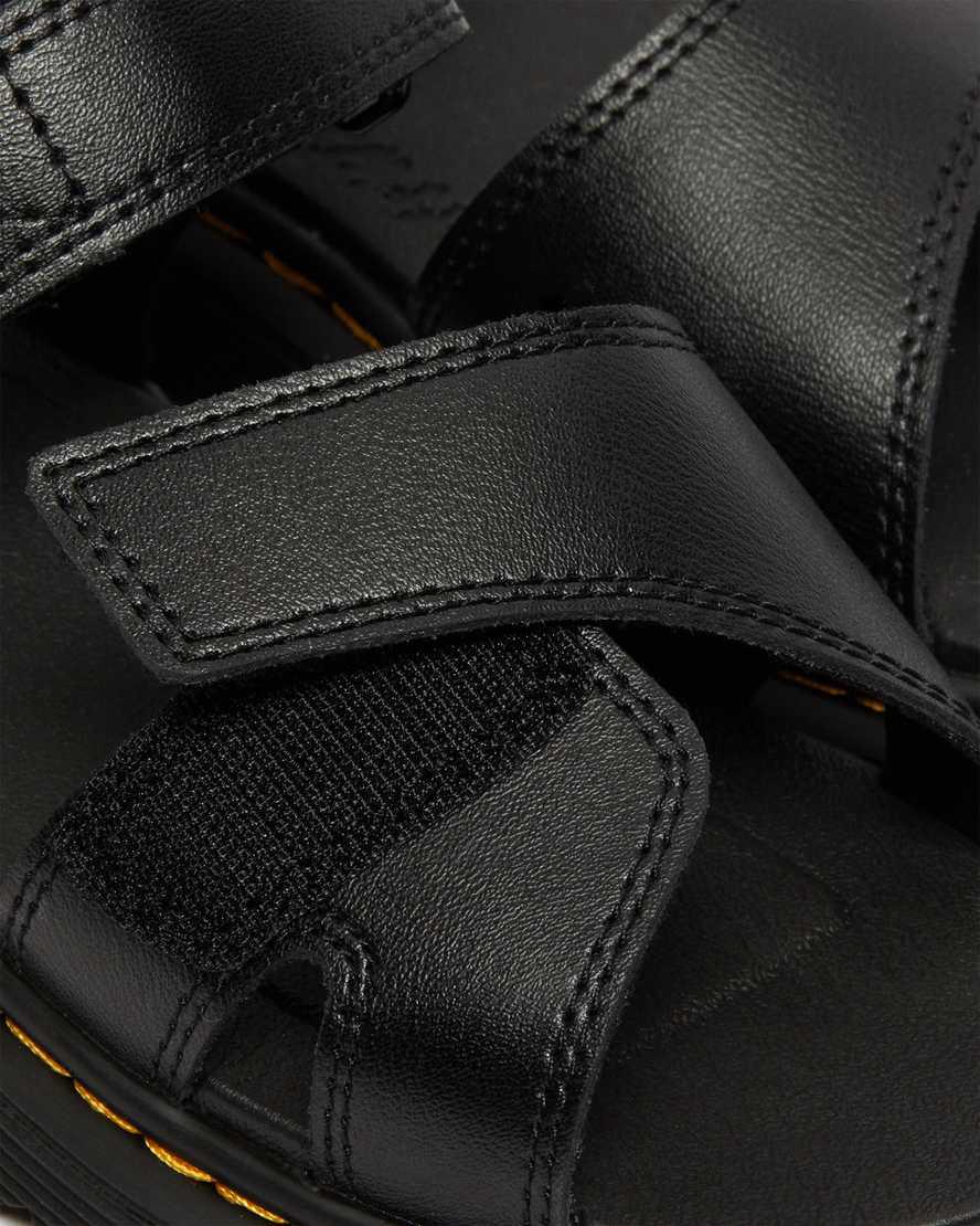 Sandalias Dr Martens Junior Vossie Leather Niños Negras  España |  97431-EAXI