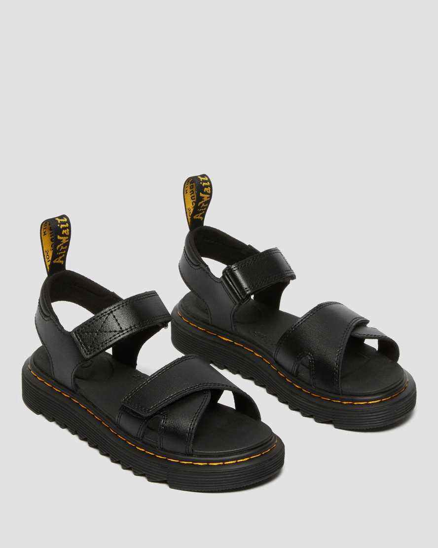 Sandalias Dr Martens Junior Vossie Leather Niños Negras  España |  97431-EAXI