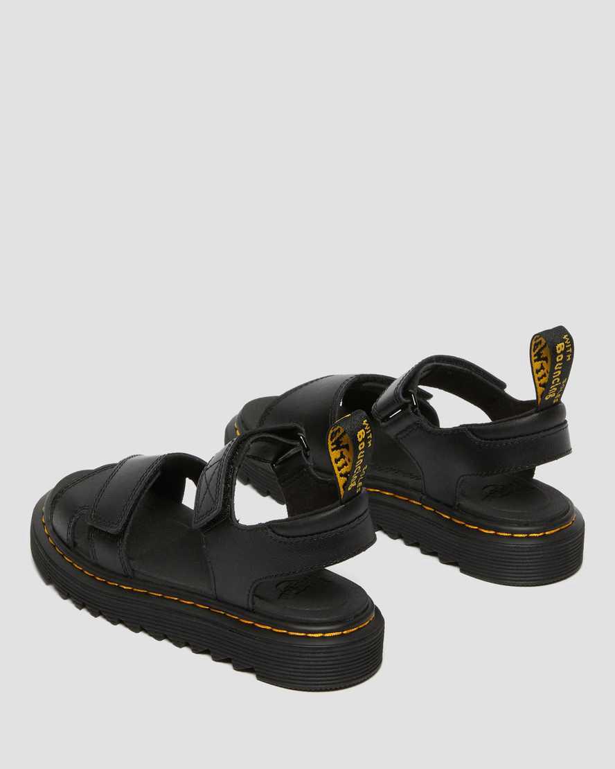 Sandalias Dr Martens Junior Vossie Leather Niños Negras  España |  97431-EAXI