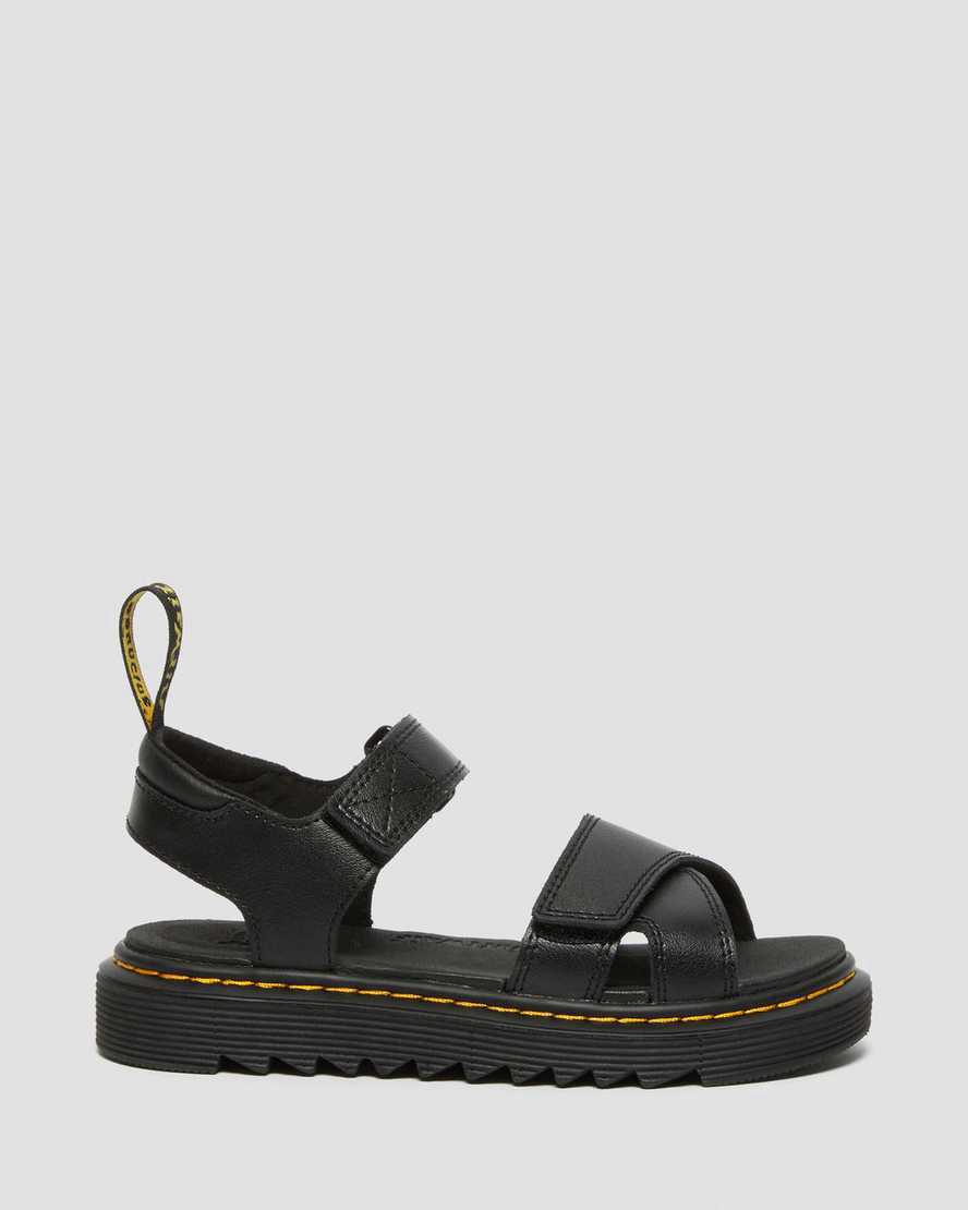 Sandalias Dr Martens Junior Vossie Leather Niños Negras  España |  97431-EAXI