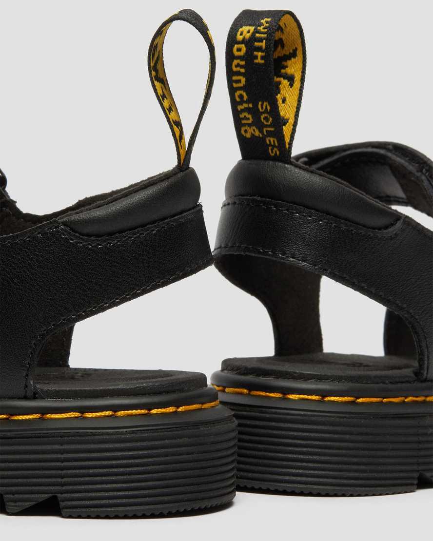 Sandalias Dr Martens Junior Vossie Leather Niños Negras  España |  97431-EAXI