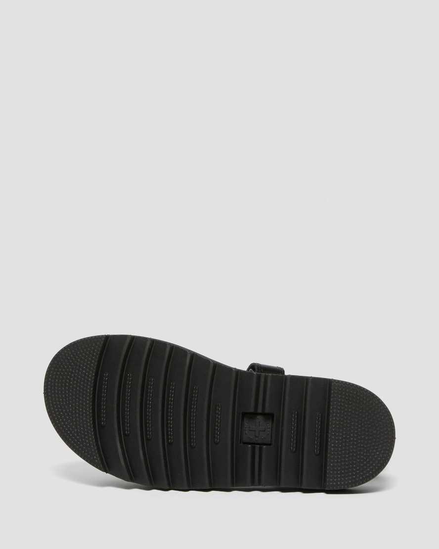 Sandalias Dr Martens Junior Vossie Leather Niños Negras  España |  97431-EAXI