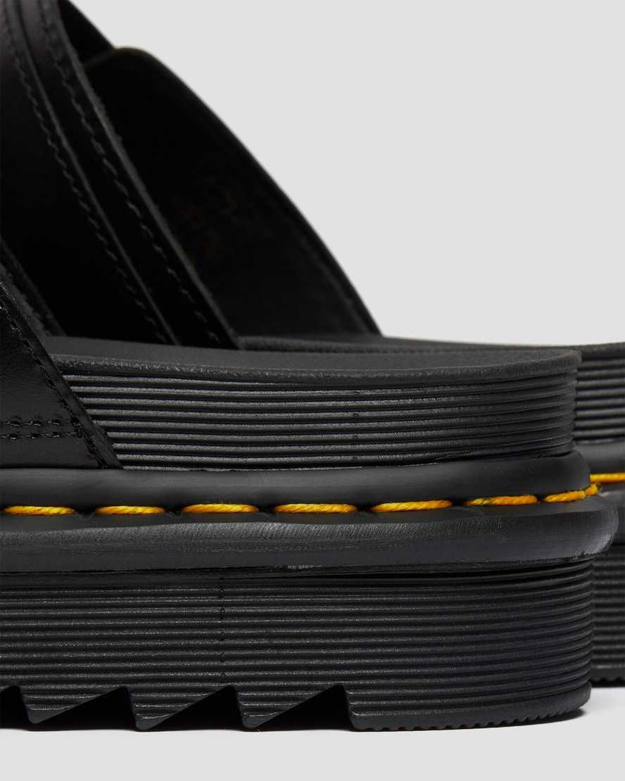 Sandalias Dr Martens Myles Brando Leather Buckle Slide Hombre Negras  España |  56384-QBMR