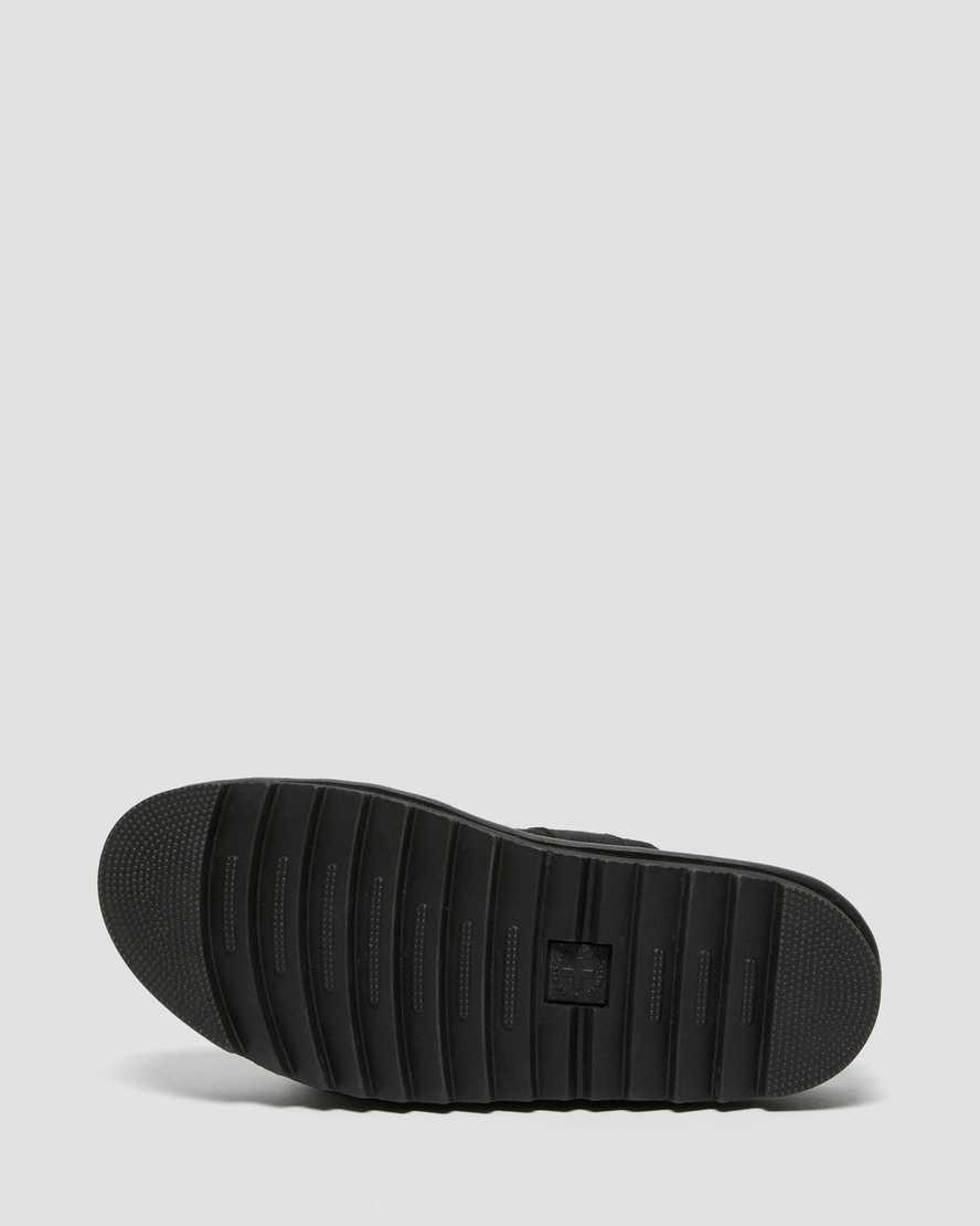 Sandalias Dr Martens Myles Suede Fur-Lined Buckle Slide Hombre Negras  España |  68205-VNKL