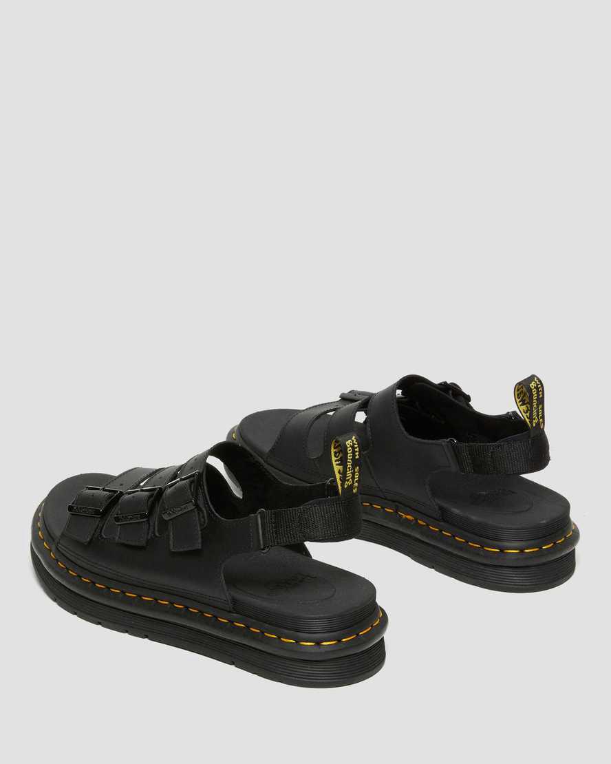 Sandalias Dr Martens Soloman Leather Strap Hombre Negras  España |  59170-EFOK