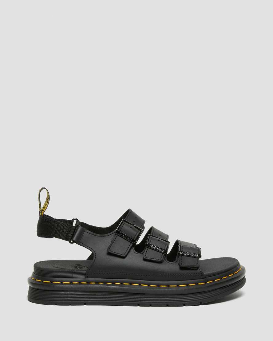 Sandalias Dr Martens Soloman Leather Strap Hombre Negras  España |  59170-EFOK