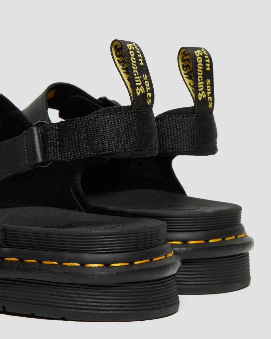 Sandalias Dr Martens Soloman Leather Strap Hombre Negras  España |  59170-EFOK
