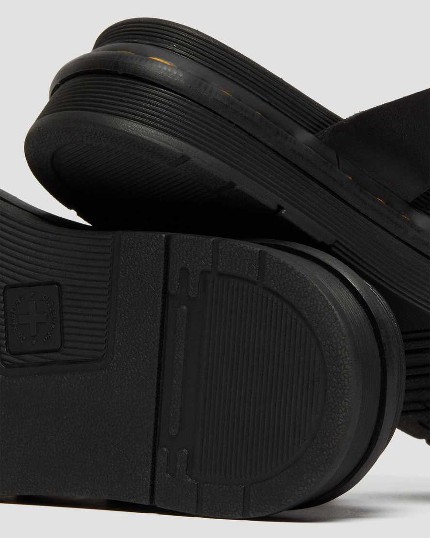 Sandalias Dr Martens Tate Leather Slide Hombre Negras  España |  60291-BLVI