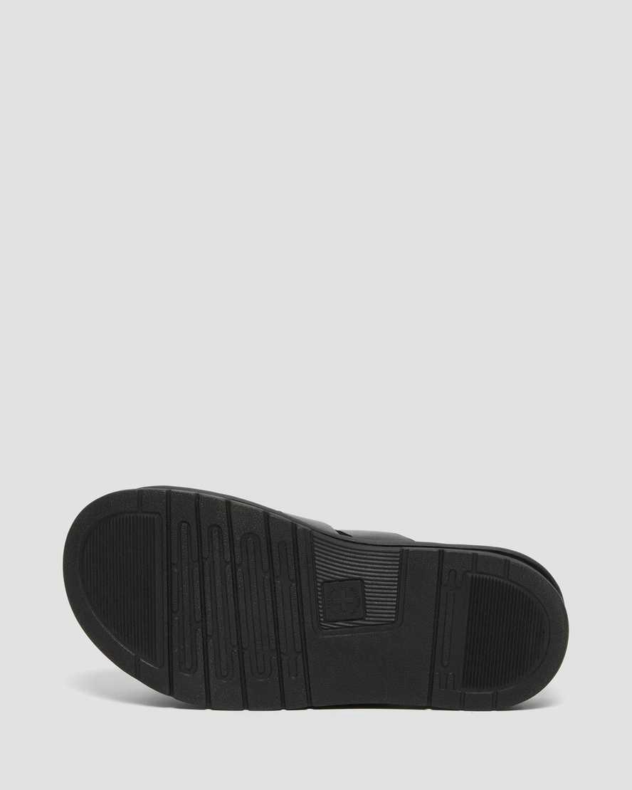 Sandalias Dr Martens Tate Leather Slide Hombre Negras  España |  60291-BLVI