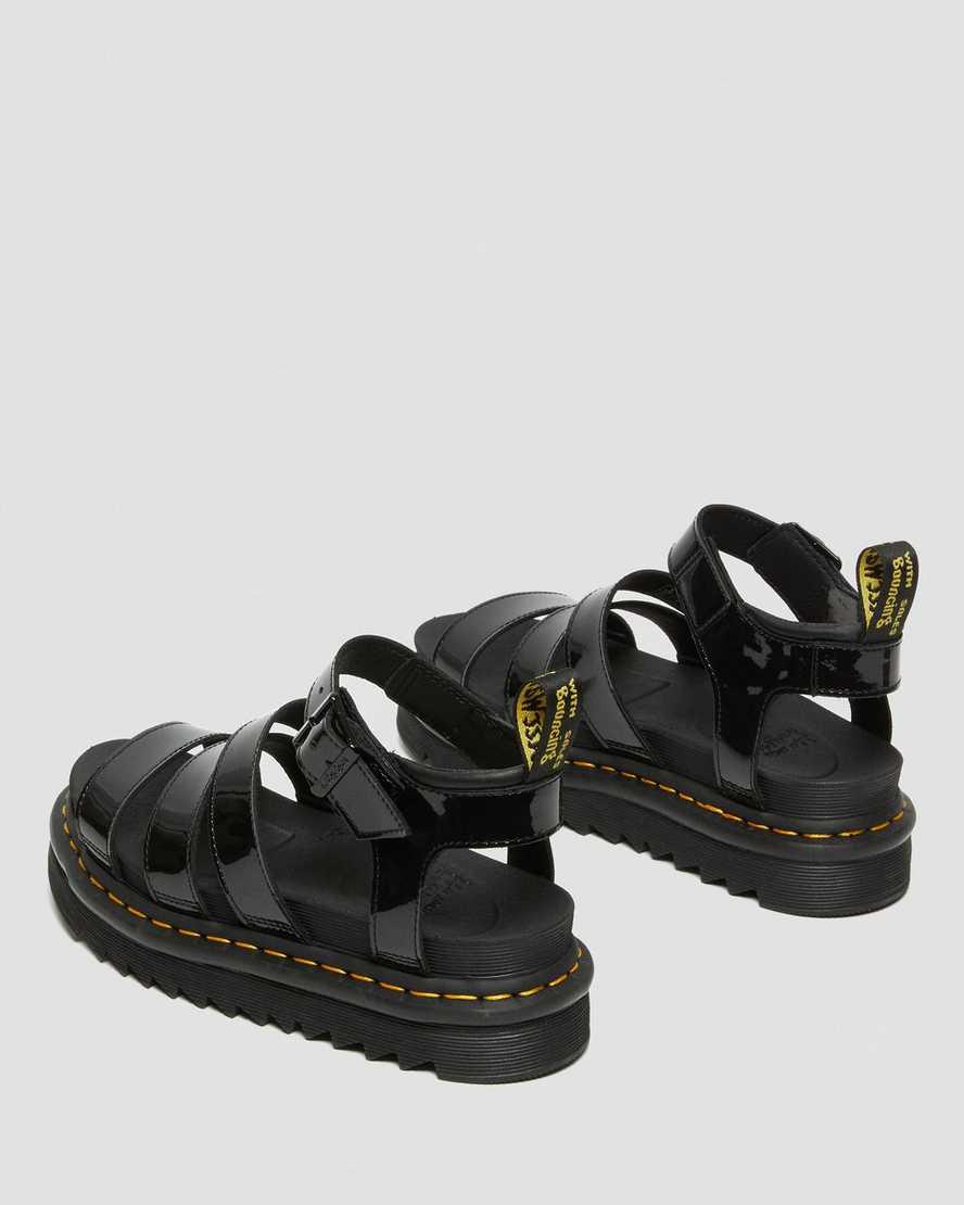 Sandalias de Plataforma Dr Martens Blaire Patent Leather Strap Mujer Negras  España |  01542-ZDXQ