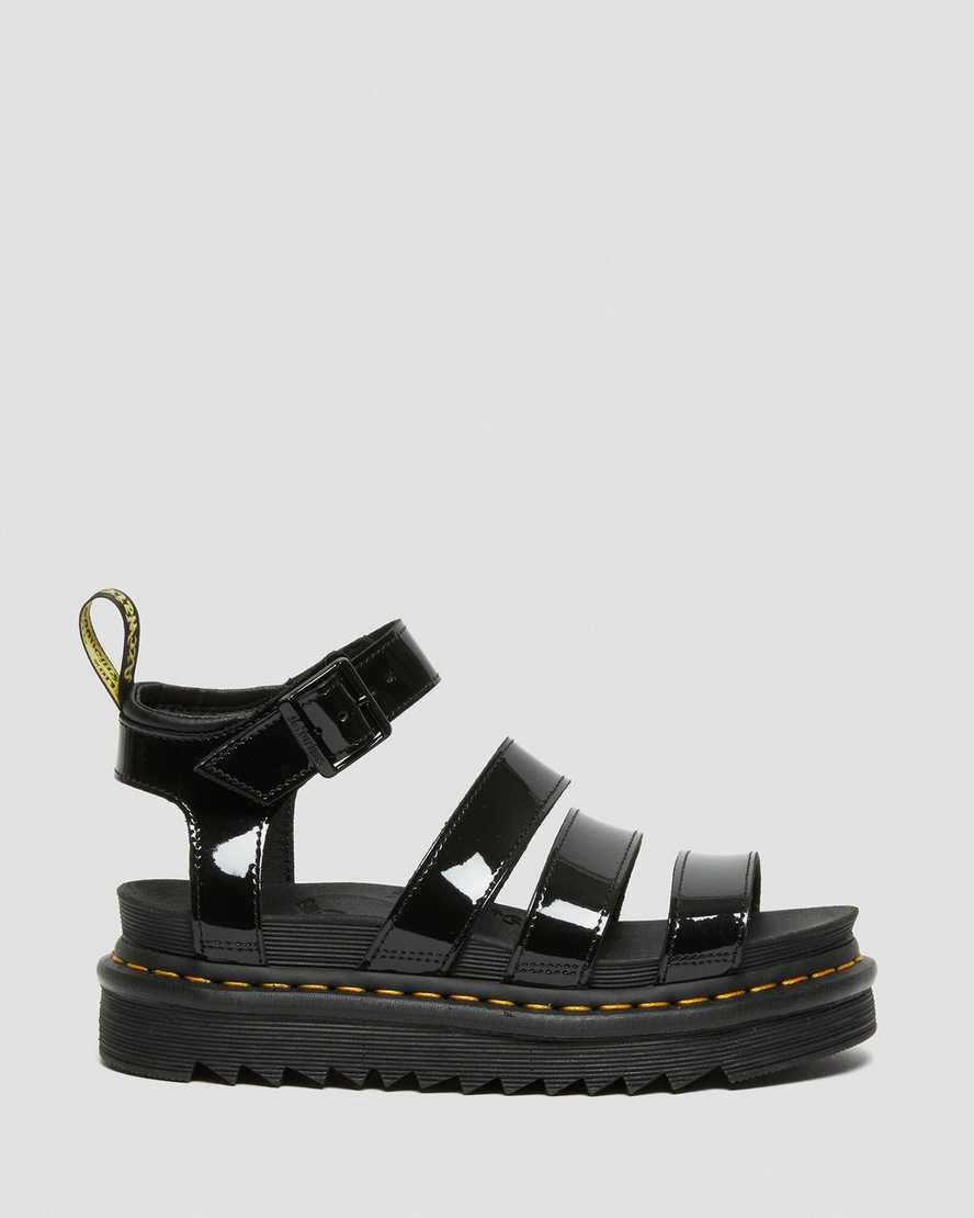 Sandalias de Plataforma Dr Martens Blaire Patent Leather Strap Mujer Negras  España |  01542-ZDXQ