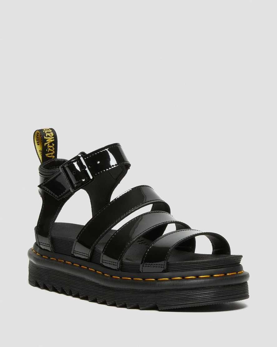 Sandalias de Plataforma Dr Martens Blaire Patent Leather Strap Mujer Negras  España |  01542-ZDXQ