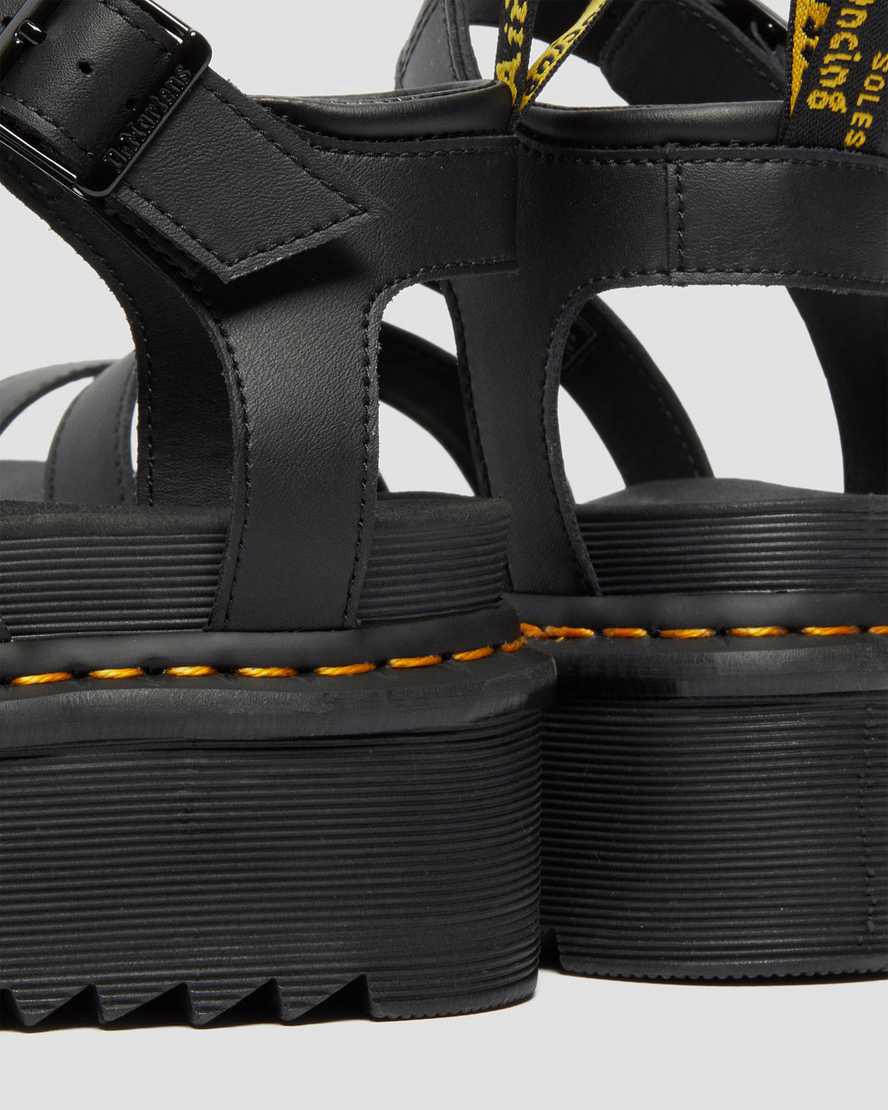 Sandalias de Plataforma Dr Martens Blaire Hydro Leather Strap Mujer Negras  España |  26071-RLJI