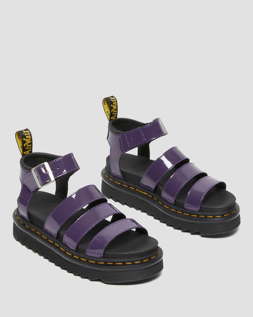 Sandalias de Plataforma Dr Martens Blaire Patent Leather Strap Mujer Blackcurrant Lamper  España |  40871-DRBY