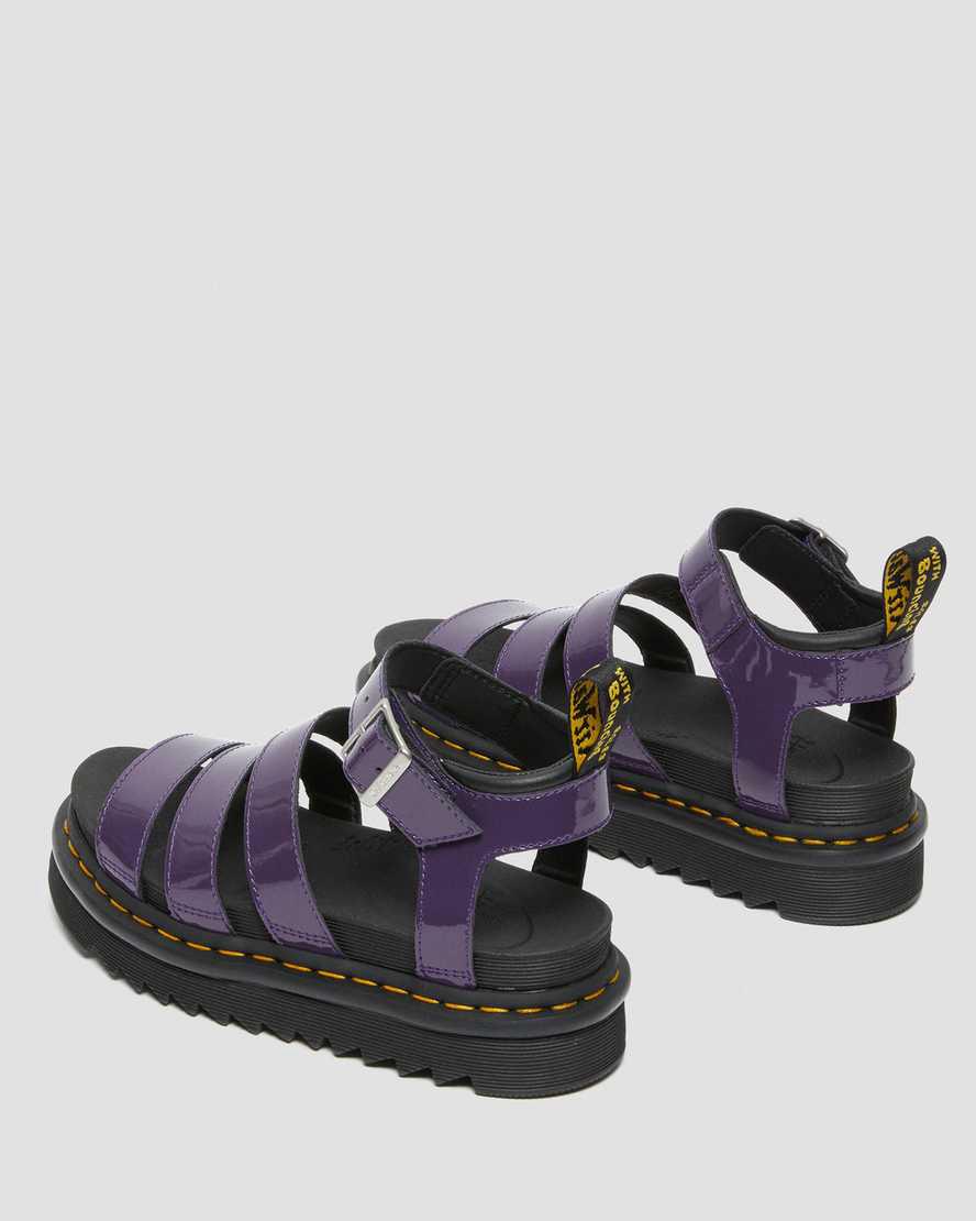 Sandalias de Plataforma Dr Martens Blaire Patent Leather Strap Mujer Blackcurrant Lamper  España |  40871-DRBY