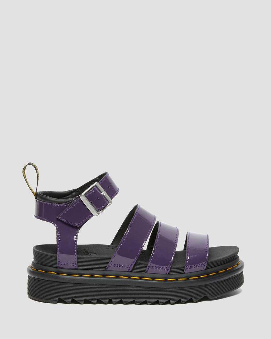Sandalias de Plataforma Dr Martens Blaire Patent Leather Strap Mujer Blackcurrant Lamper  España |  40871-DRBY
