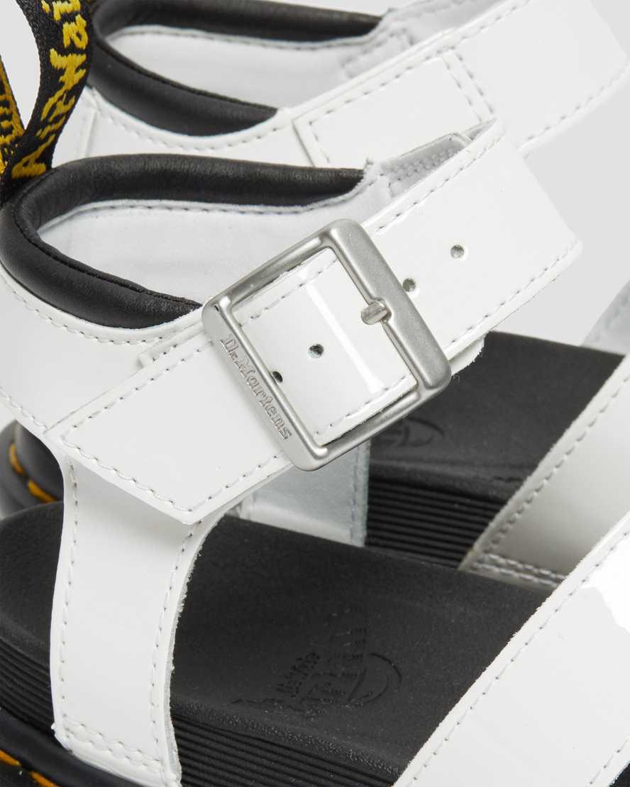 Sandalias de Plataforma Dr Martens Blaire Patent Leather Strap Mujer Blancas  España |  48510-TPXW