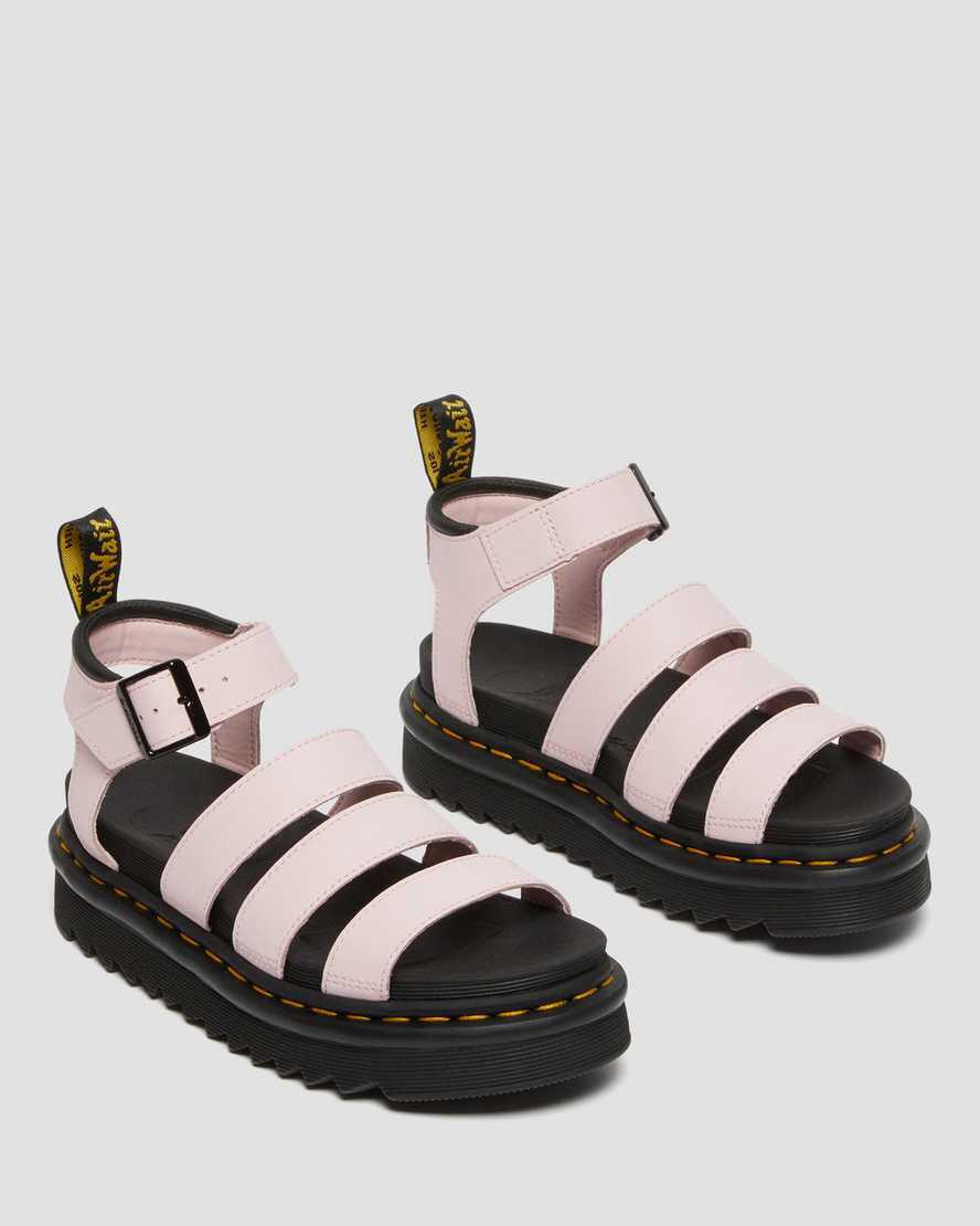 Sandalias de Plataforma Dr Martens Blaire Hydro Leather Strap Mujer Rosas  España |  59347-SGJO