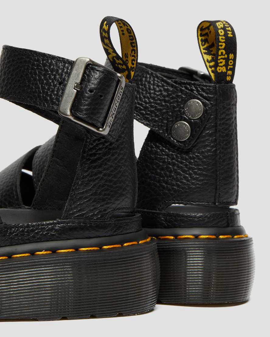Sandalias de Plataforma Dr Martens Clarissa II Leather Mujer Negras  España |  70541-PZFN