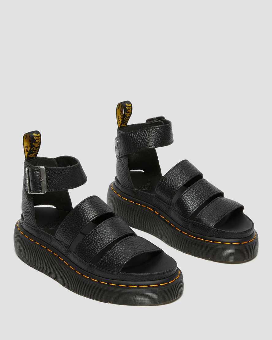 Sandalias de Plataforma Dr Martens Clarissa II Leather Mujer Negras  España |  70541-PZFN