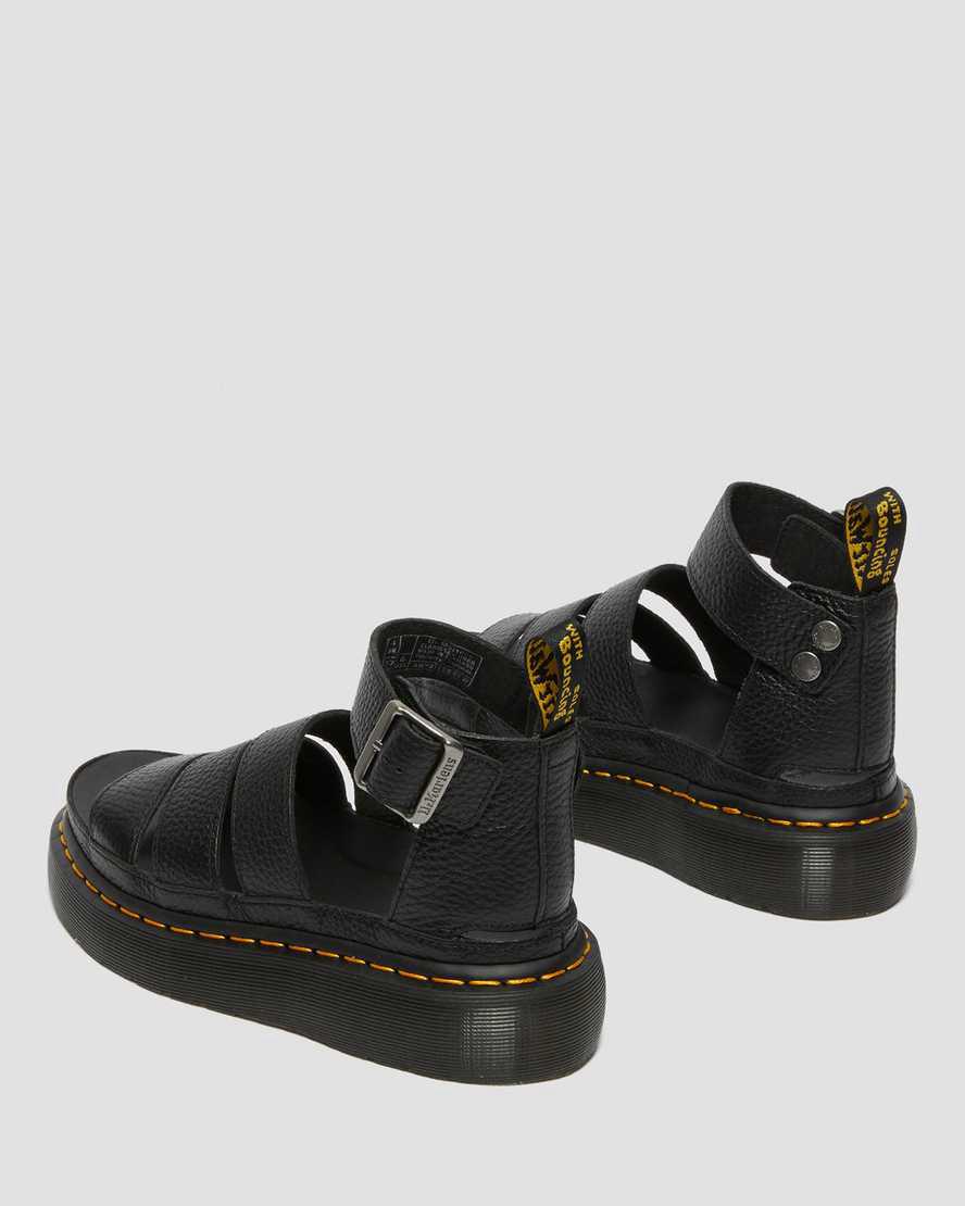 Sandalias de Plataforma Dr Martens Clarissa II Leather Mujer Negras  España |  70541-PZFN