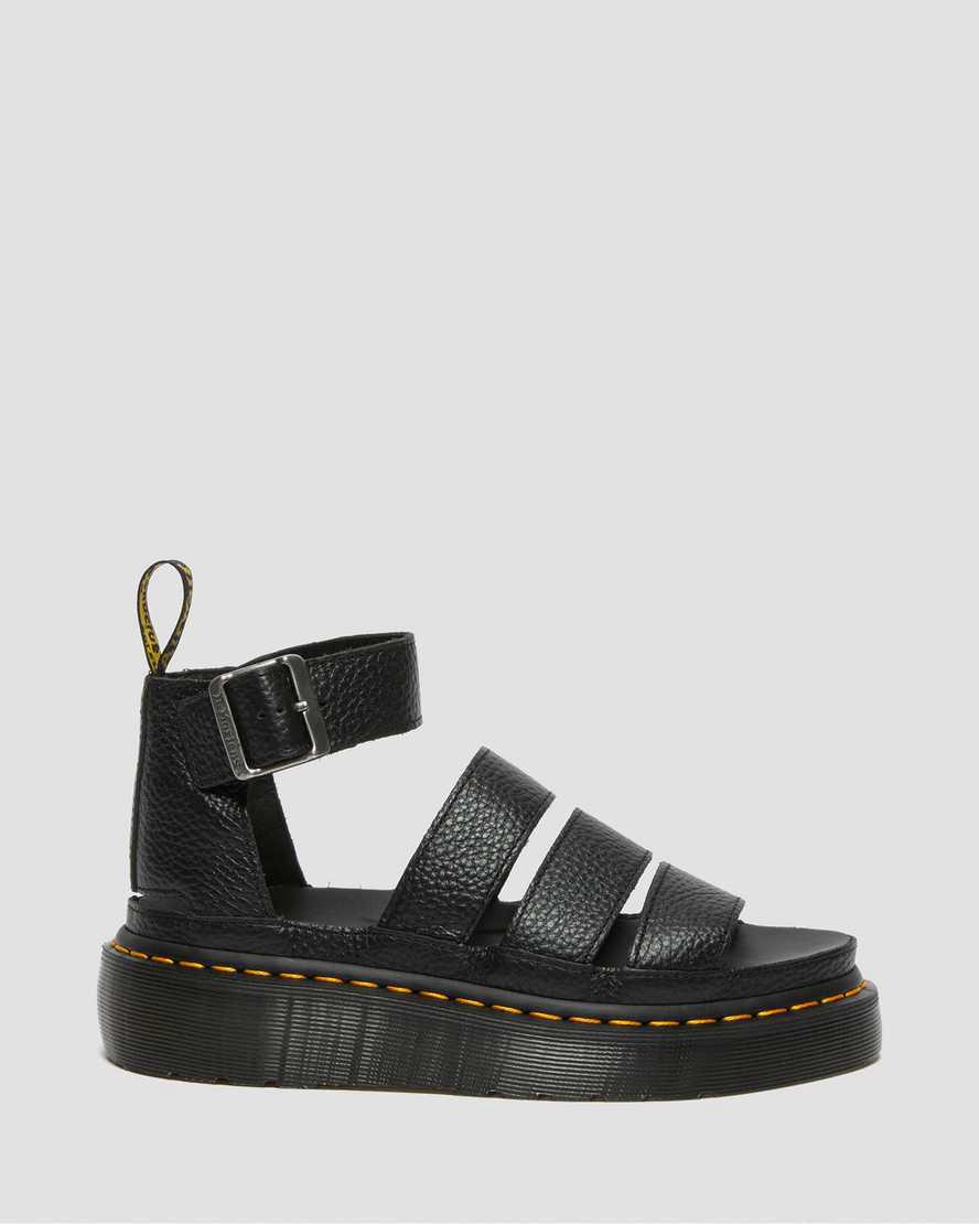 Sandalias de Plataforma Dr Martens Clarissa II Leather Mujer Negras  España |  70541-PZFN