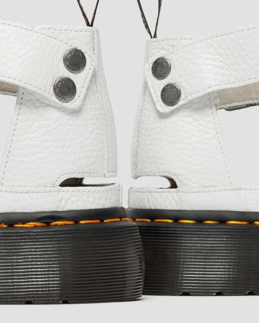 Sandalias de Plataforma Dr Martens Clarissa II Leather Mujer Blancas  España |  97502-VPZB