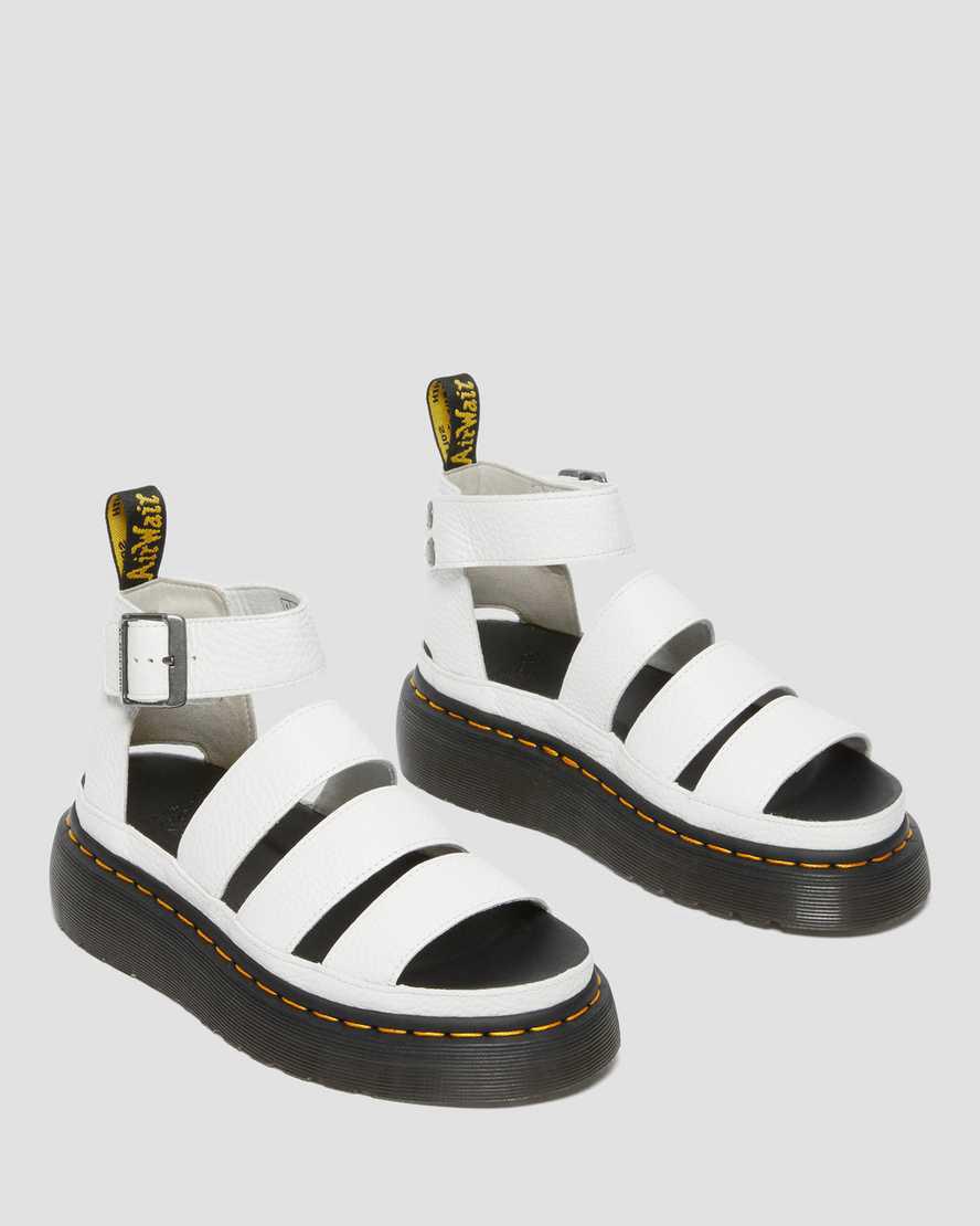 Sandalias de Plataforma Dr Martens Clarissa II Leather Mujer Blancas  España |  97502-VPZB