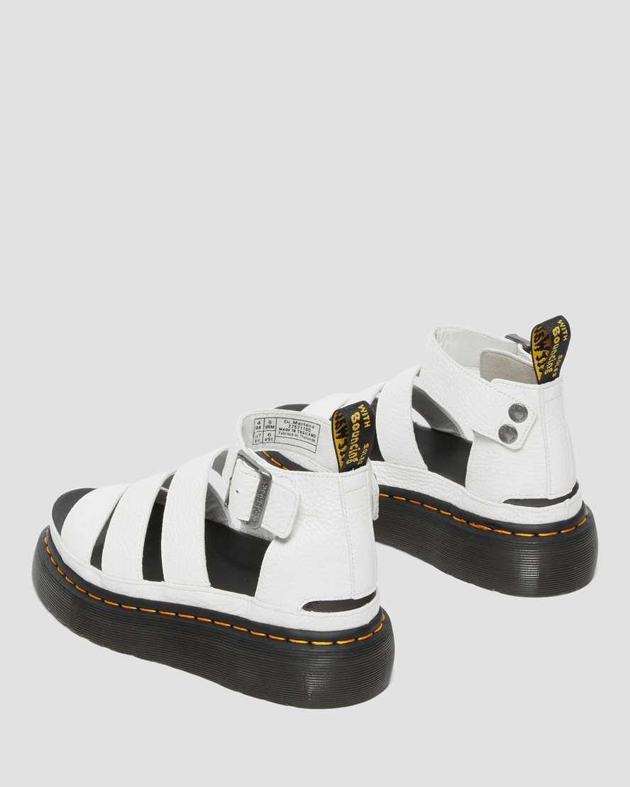 Sandalias de Plataforma Dr Martens Clarissa II Leather Mujer Blancas  España |  97502-VPZB