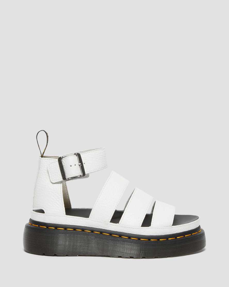Sandalias de Plataforma Dr Martens Clarissa II Leather Mujer Blancas  España |  97502-VPZB