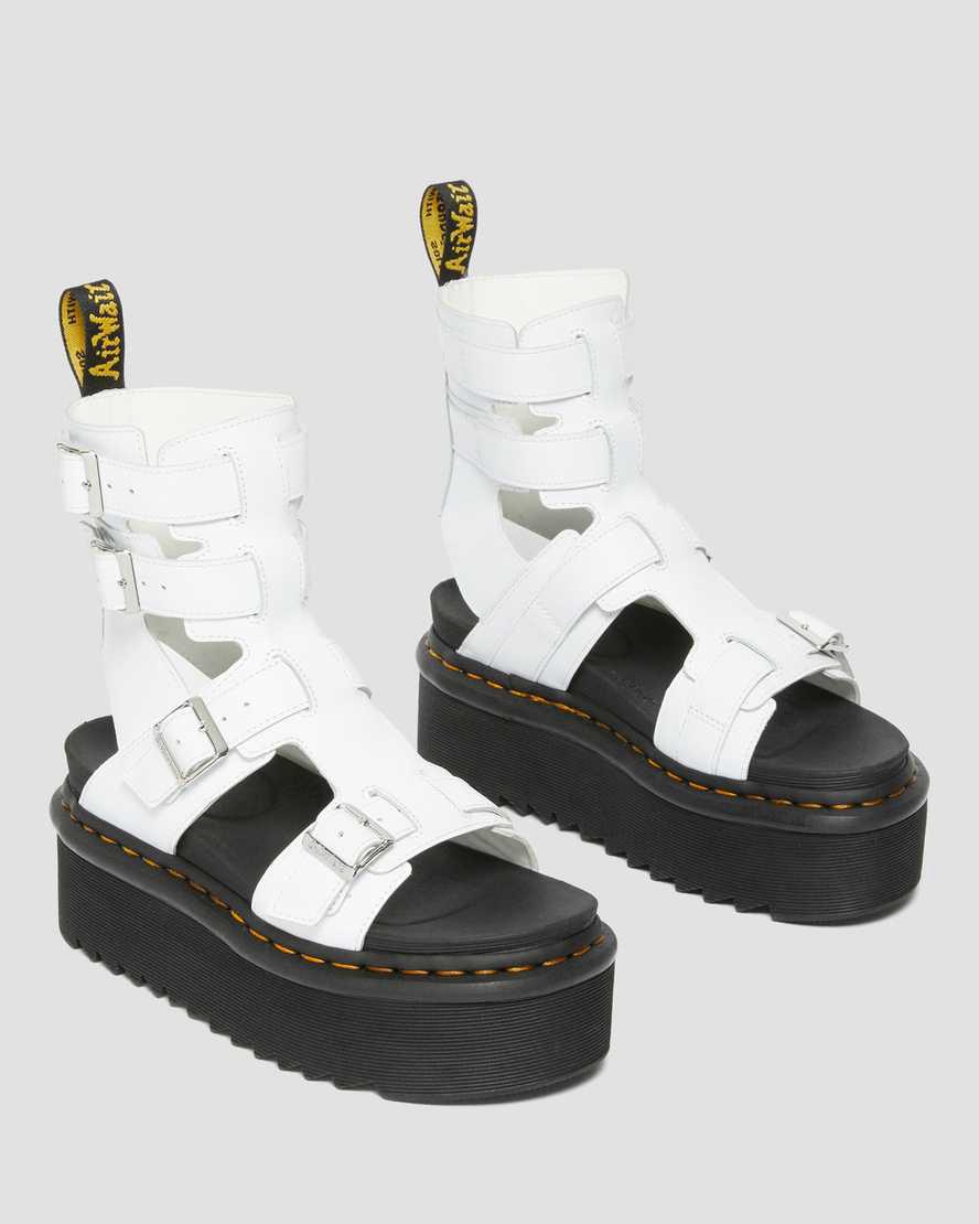 Sandalias de Plataforma Dr Martens Giavanna Leather Gladiator Mujer Blancas  España |  71936-TXHZ