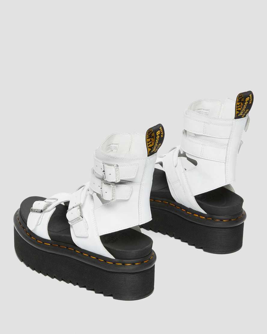 Sandalias de Plataforma Dr Martens Giavanna Leather Gladiator Mujer Blancas  España |  71936-TXHZ