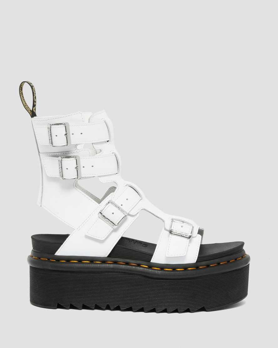 Sandalias de Plataforma Dr Martens Giavanna Leather Gladiator Mujer Blancas  España |  71936-TXHZ
