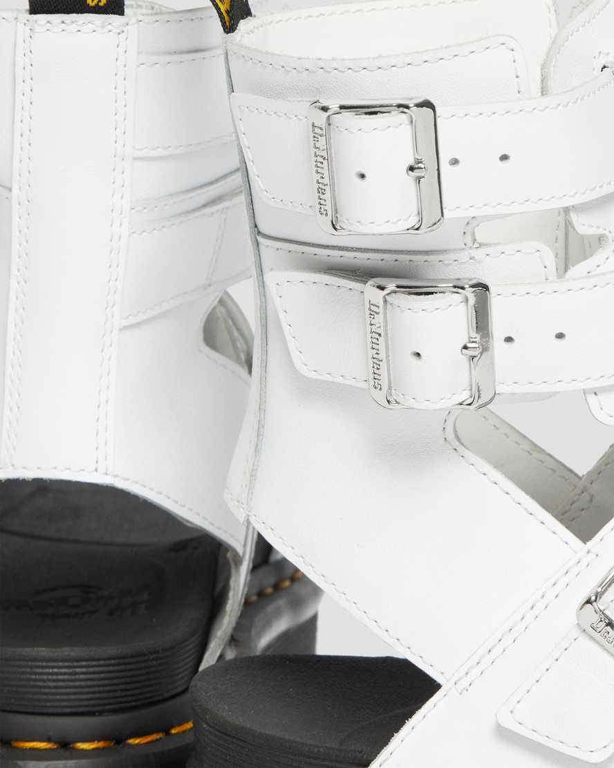 Sandalias de Plataforma Dr Martens Giavanna Leather Gladiator Mujer Blancas  España |  71936-TXHZ