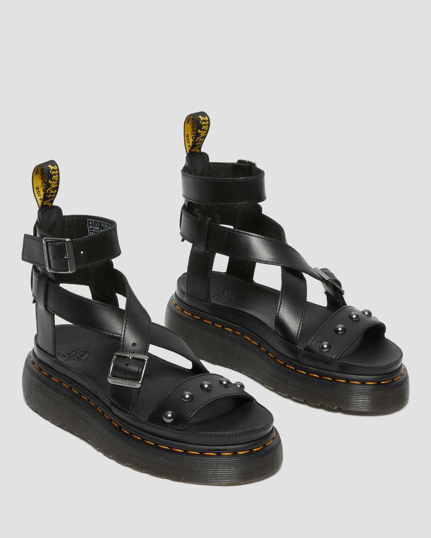 Sandalias de Plataforma Dr Martens Imojeen Brando Leather Stud Mujer Negras  España |  93872-YMWR