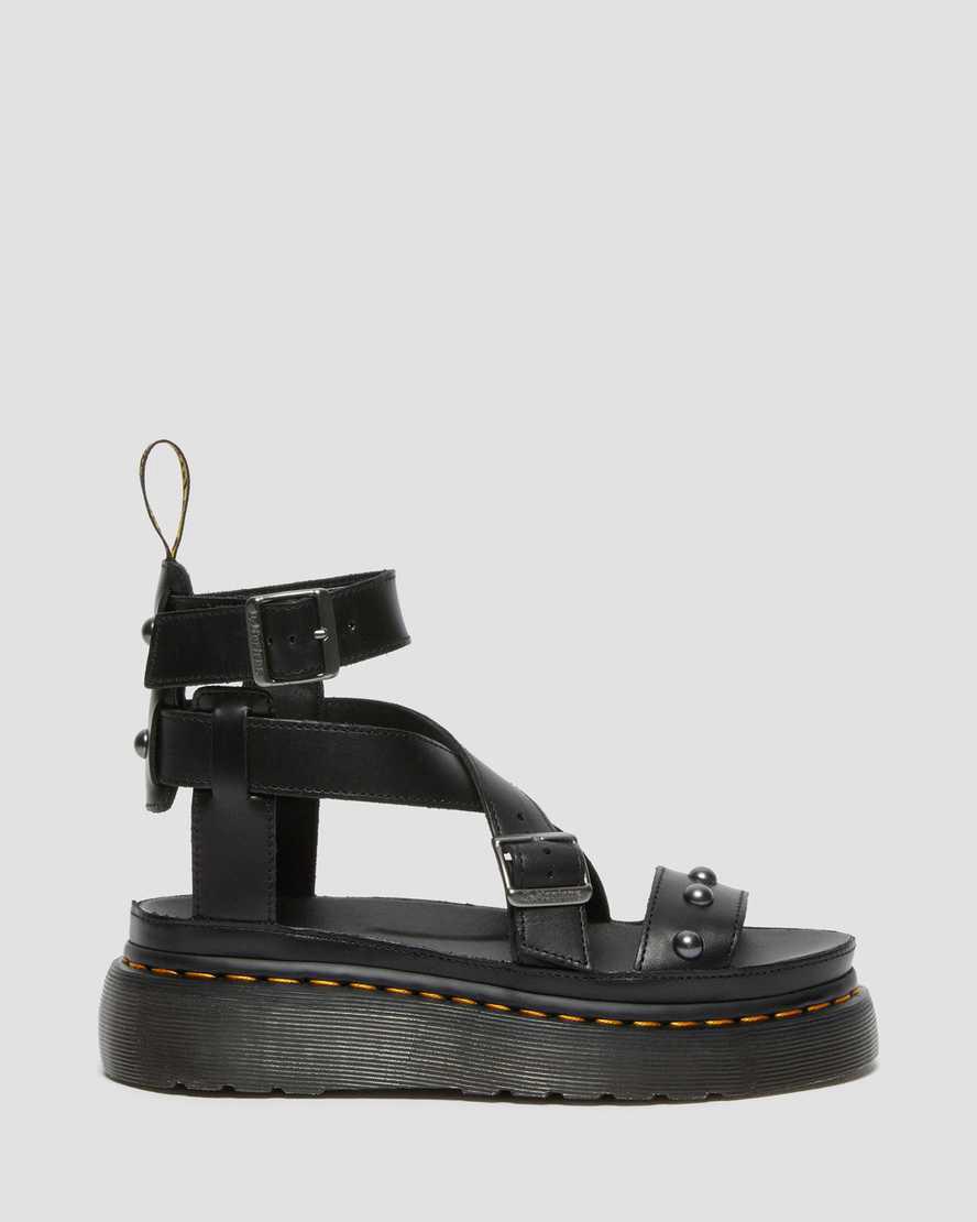Sandalias de Plataforma Dr Martens Imojeen Brando Leather Stud Mujer Negras  España |  93872-YMWR