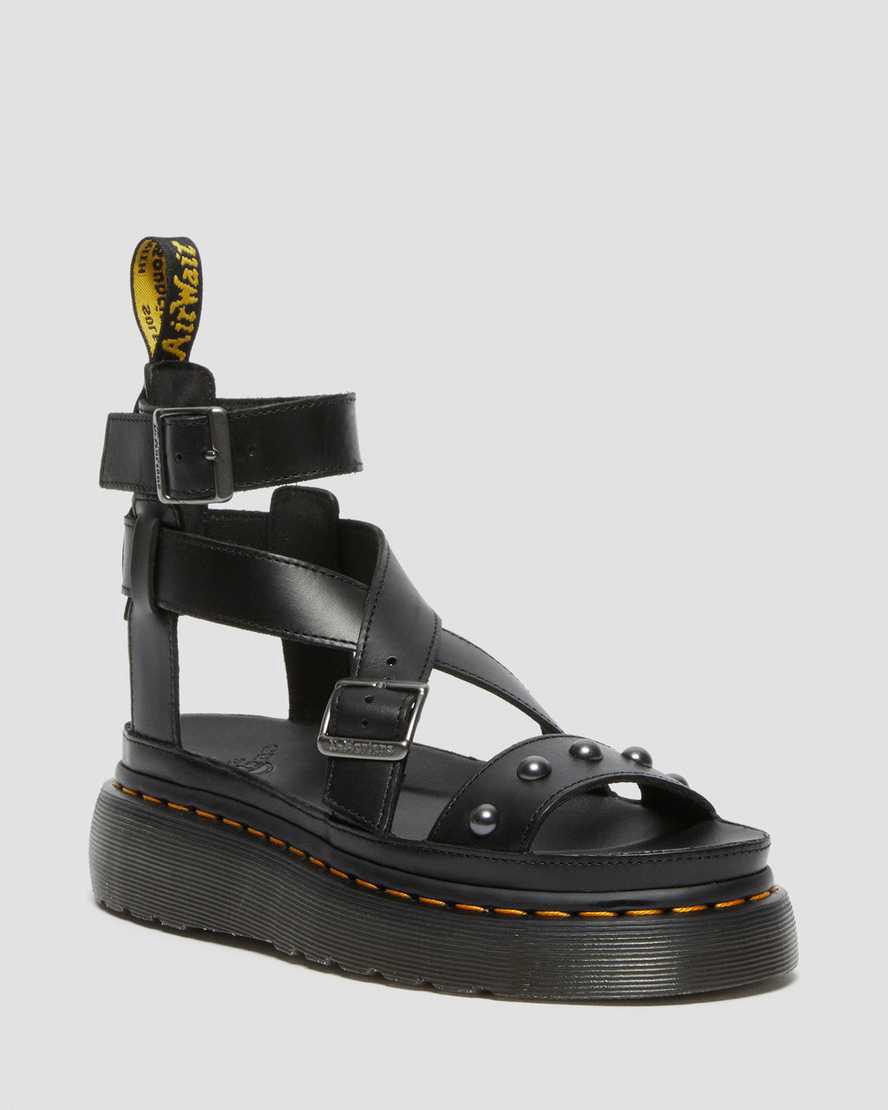 Sandalias de Plataforma Dr Martens Imojeen Brando Leather Stud Mujer Negras  España |  93872-YMWR