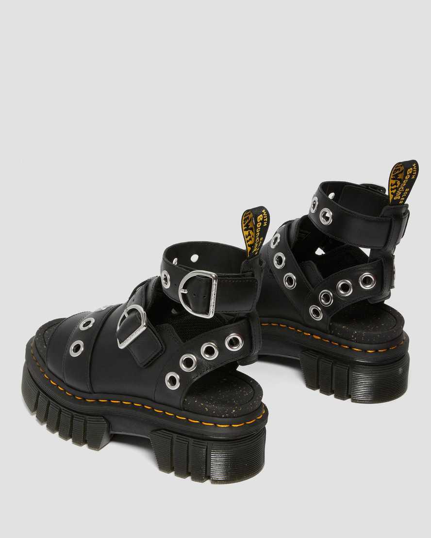 Sandalias de Plataforma Dr Martens Ricki Hardware Nappa Lux Leather Mujer Negras  España |  27391-GLBJ