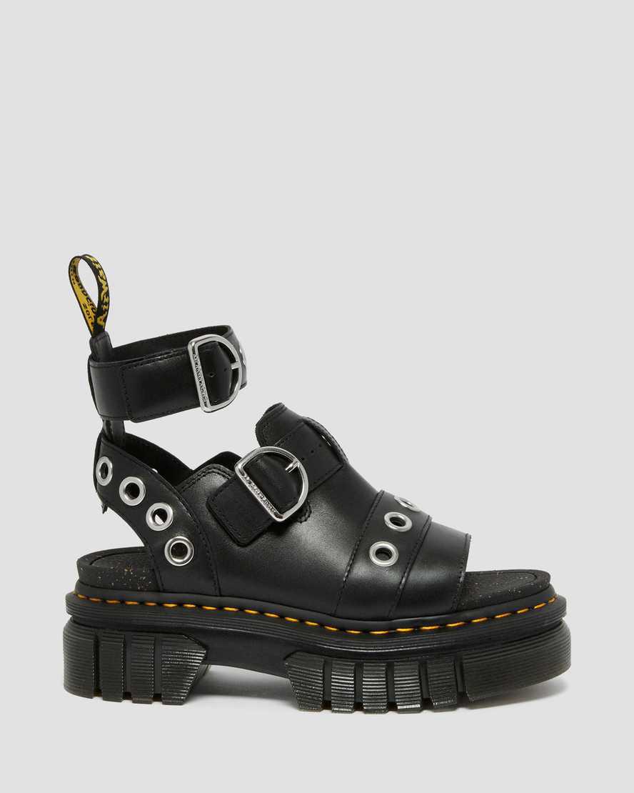 Sandalias de Plataforma Dr Martens Ricki Hardware Nappa Lux Leather Mujer Negras  España |  27391-GLBJ